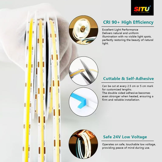 High-Brightness LED COB Strip Light – Energy-Saving & Uniform Lighting