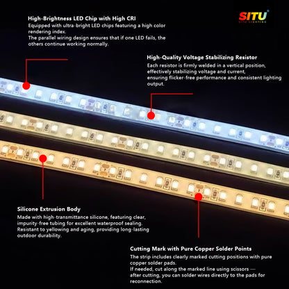 Waterproof Solid Silicone LED Strip Light – High-Brightness & Energy-Saving
